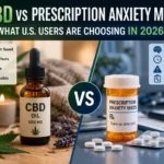 CBD oil vs prescription anxiety medications comparison showing natural benefits, side effects, and user trends in the U.S. for 2026