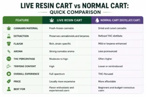 Live Resin Cart vs Normal Cart Quick Comparison