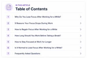 Table of content