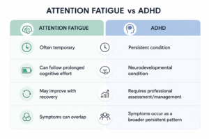 attention fatigue and ADHd
